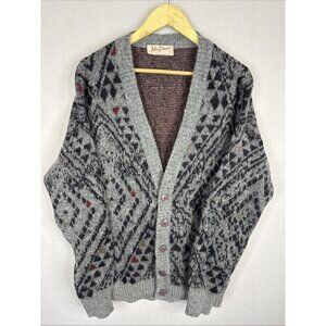Vintage John Edward Made in Spain‎ Wool Cardigan Geometric Pattern Men’s XL